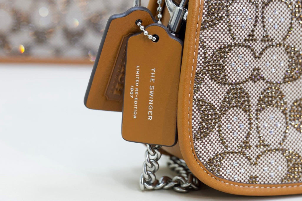 Coach Swinger 20 Crystal Signature Jacquard Shoulder Handbag - Burnished Amber