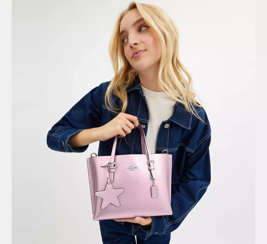 NWT Coach Mollie Tote Bag 25 Metallic Pink