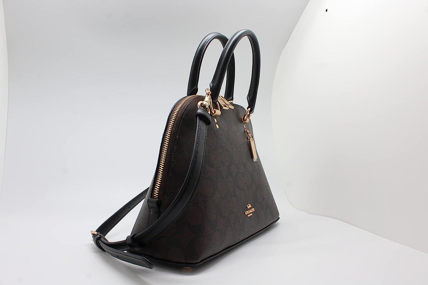 NEW Coach Katy Satchel In Signature Canvas (IM/Brown Black)