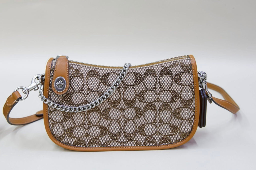 Coach Swinger 20 Crystal Signature Jacquard Shoulder Handbag - Burnished Amber