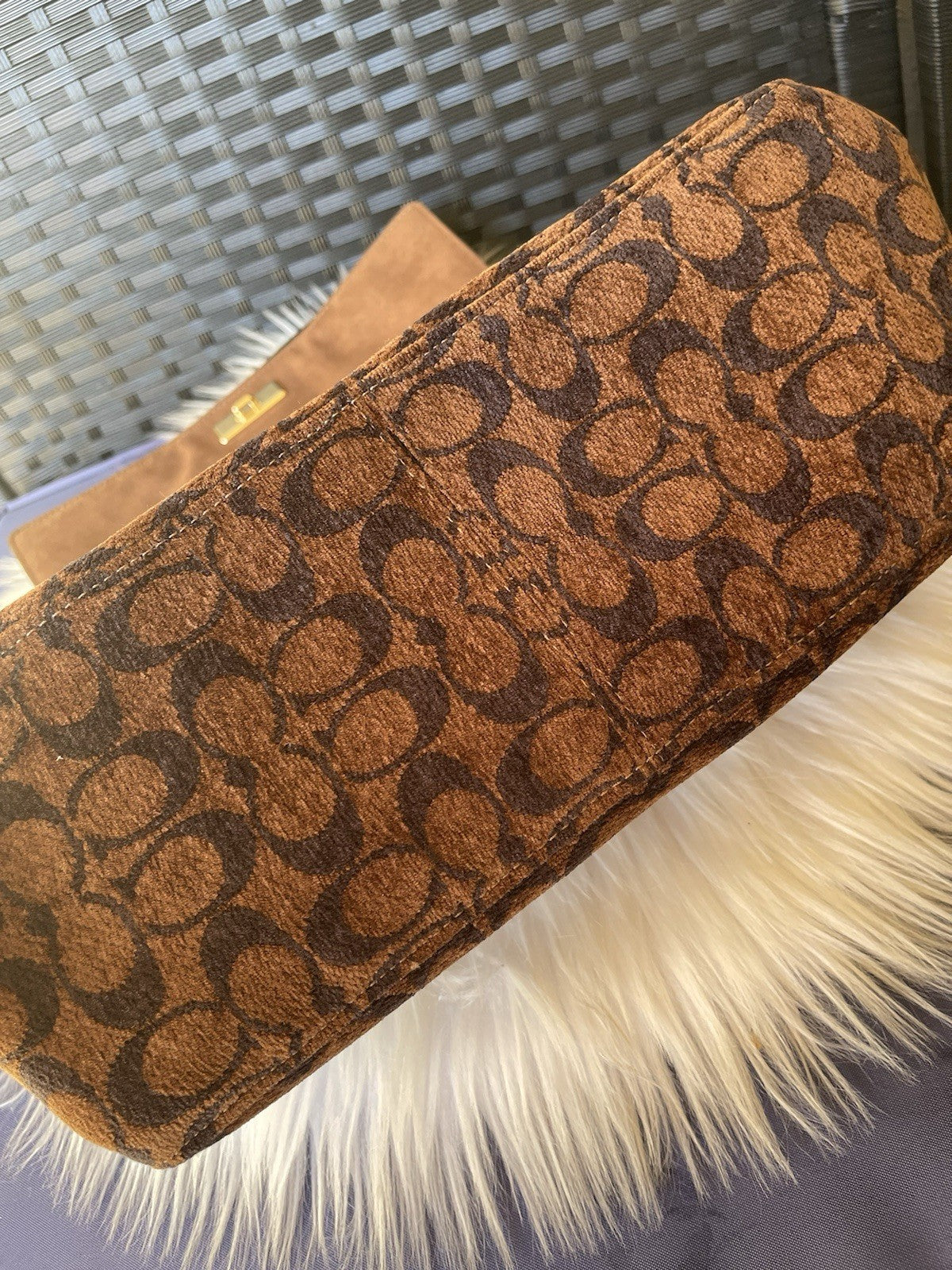 nwt Coach Etta Flap Shoulder Bag in Signature Chenille CCe58 🔥 🔥