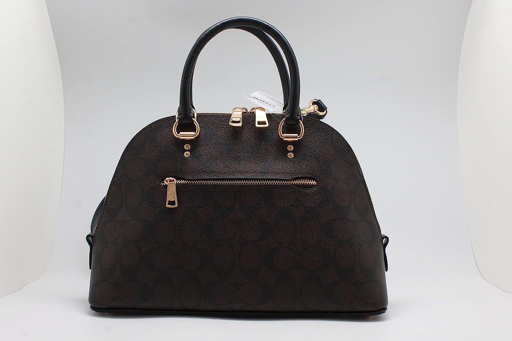 NEW Coach Katy Satchel In Signature Canvas (IM/Brown Black)