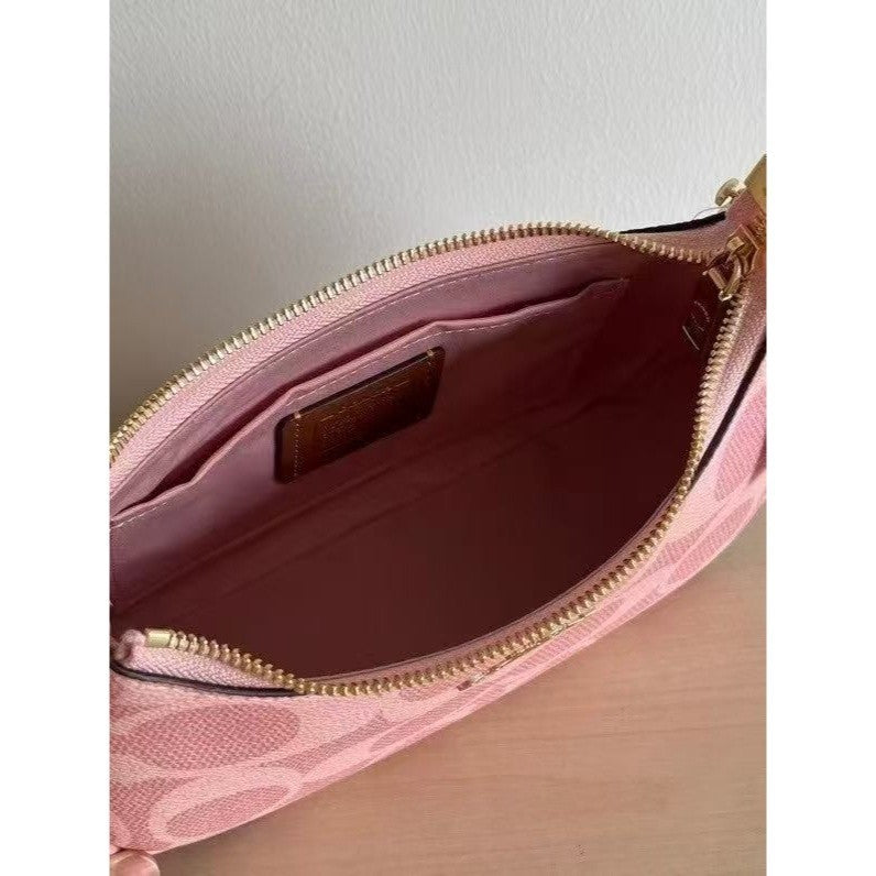 COACH Teri Shoulder Bag In signature canvas/Gold/Powder Pink New CAL51
