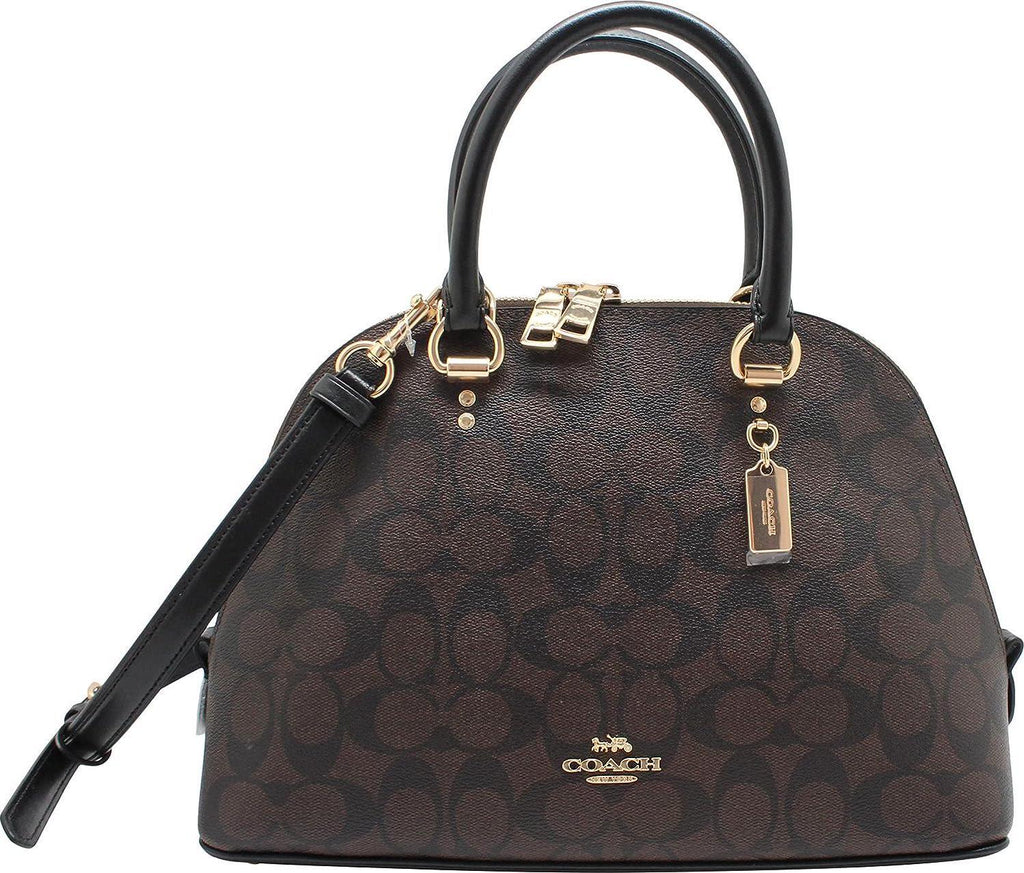 NEW Coach Katy Satchel In Signature Canvas (IM/Brown Black)