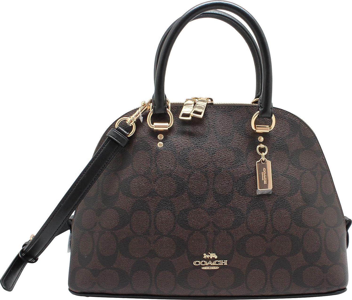 NEW Coach Katy Satchel In Signature Canvas (IM/Brown Black)