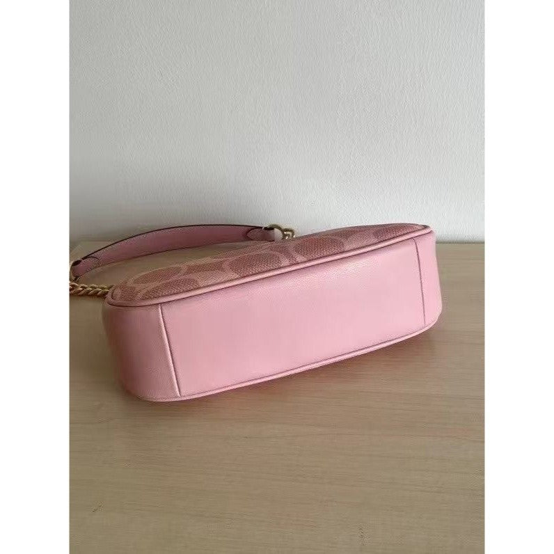 COACH Teri Shoulder Bag In signature canvas/Gold/Powder Pink New CAL51