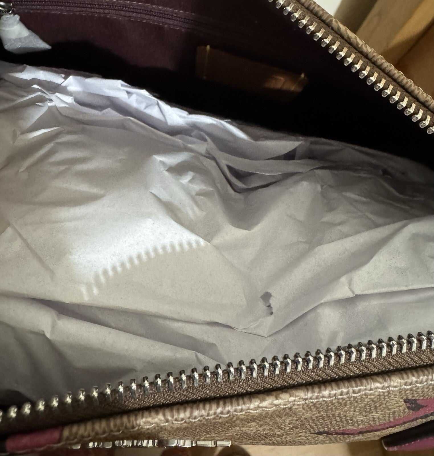 NWT Coach Gallery Tote Bag In Signature Canvas With Bow Print CZ174 🎁