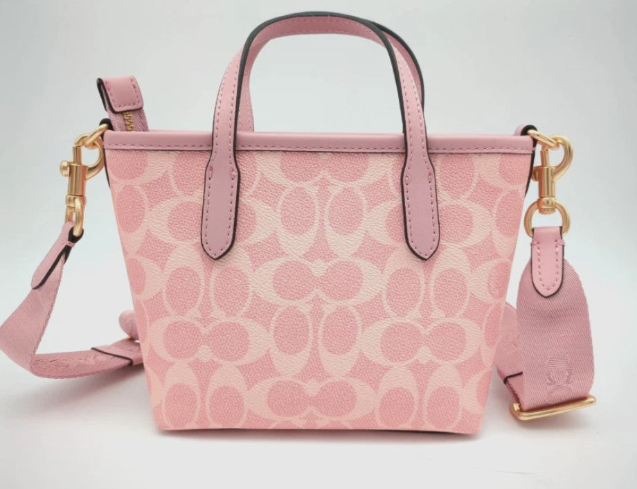 COACH City Mini Tote Bag Signature Canvas CW032 Powder Pink Outlet NEW