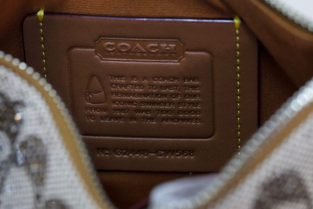 Coach Swinger 20 Crystal Signature Jacquard Shoulder Handbag - Burnished Amber