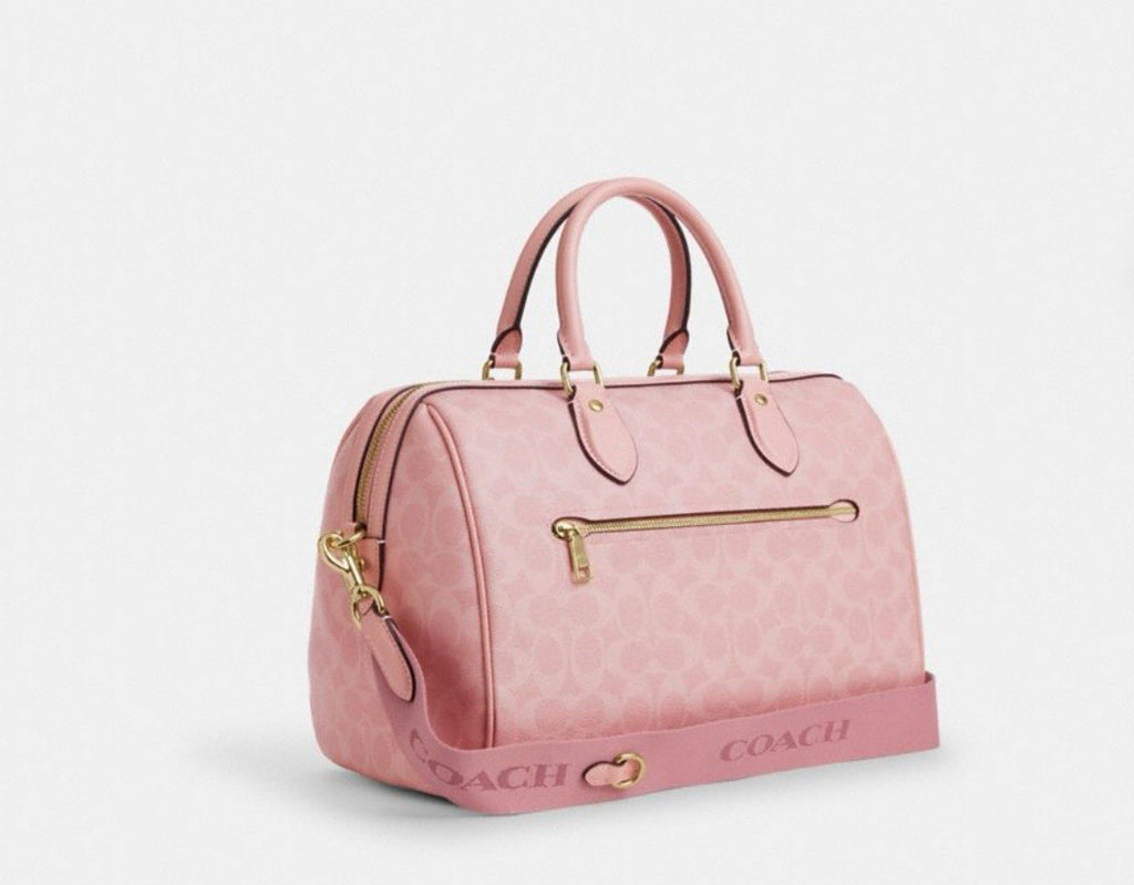 NWT Coach Rowan Large Satchel Bag In Signature Canvas CAO77 /powder pink