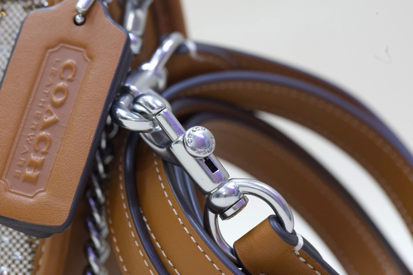 Coach Swinger 20 Crystal Signature Jacquard Shoulder Handbag - Burnished Amber