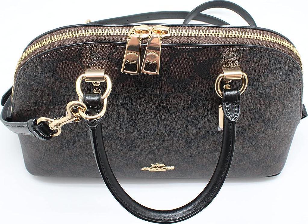 NEW Coach Katy Satchel In Signature Canvas (IM/Brown Black)