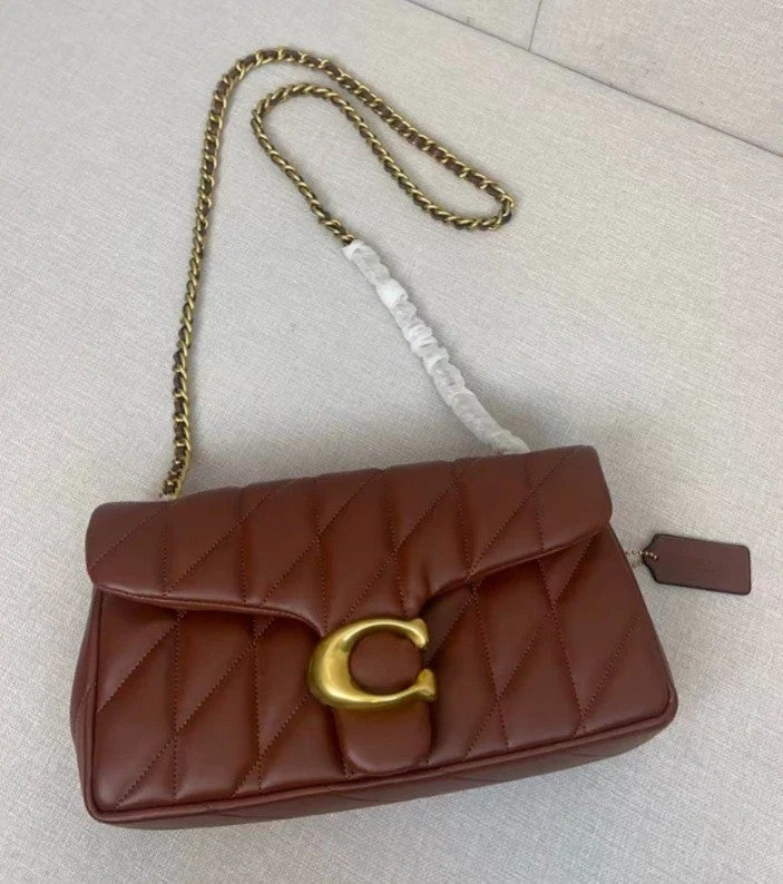 COACH Tabby 26 Quilted Shoulder Bag Leather Maple CP150 outlet NEW