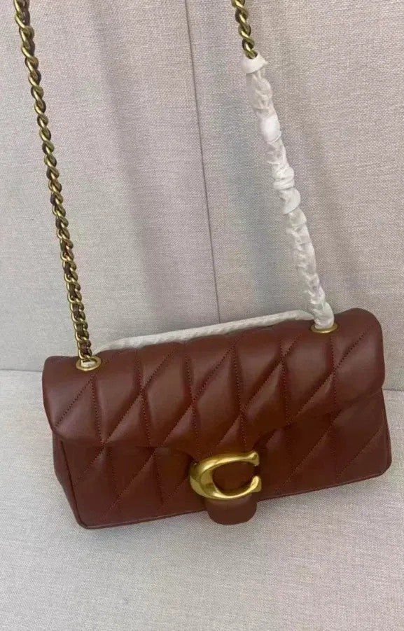 COACH Tabby 26 Quilted Shoulder Bag Leather Maple CP150 outlet NEW