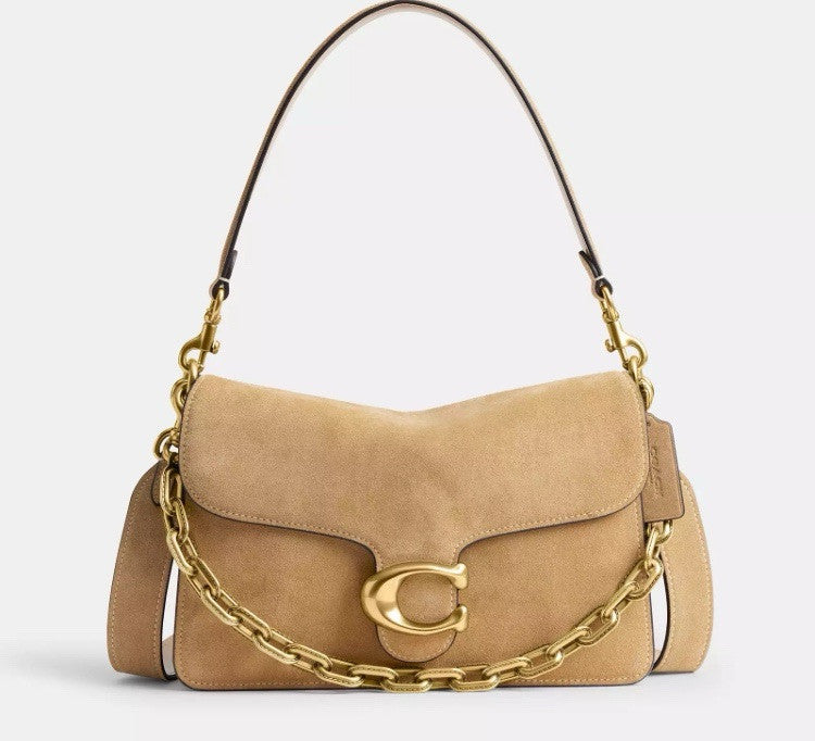 Coach Chain Tabby Shoulder/Hand  Bag(B4/SAND) Sued Chain Tabby. New!