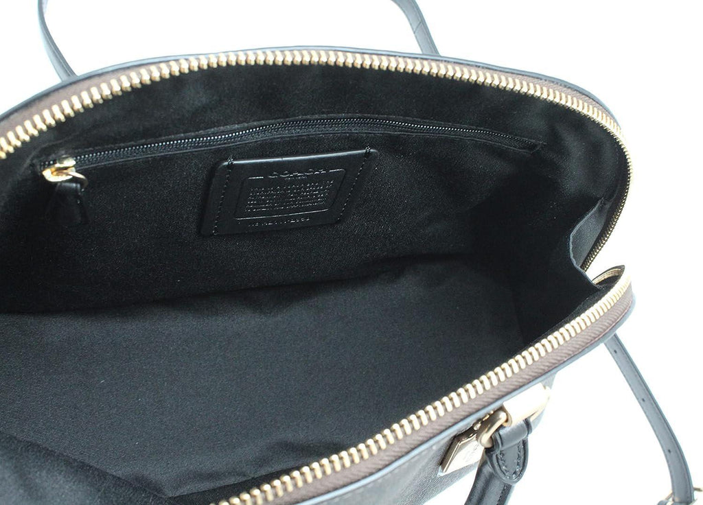 NEW Coach Katy Satchel In Signature Canvas (IM/Brown Black)