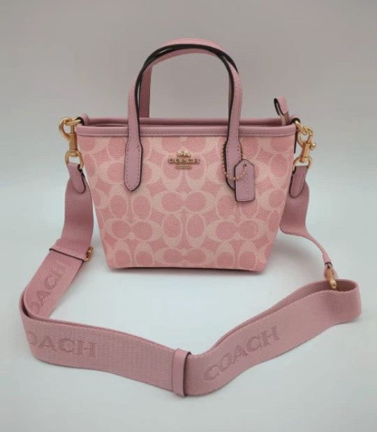 COACH City Mini Tote Bag Signature Canvas CW032 Powder Pink Outlet NEW