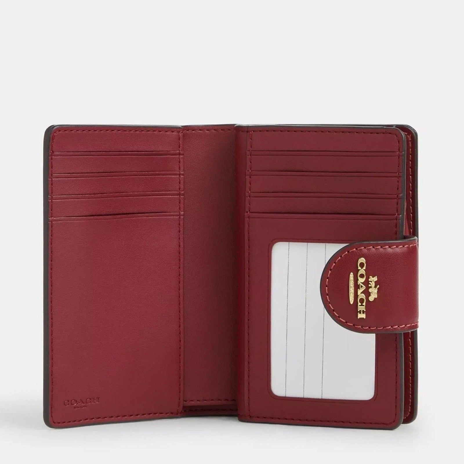 NWT ❤️ Coach Medium Corner Zip Wallet In Signature Canvas With Cherry Print