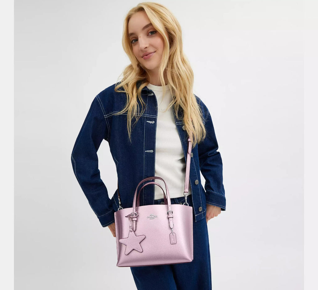 NWT Coach Mollie Tote Bag 25 Metallic Pink