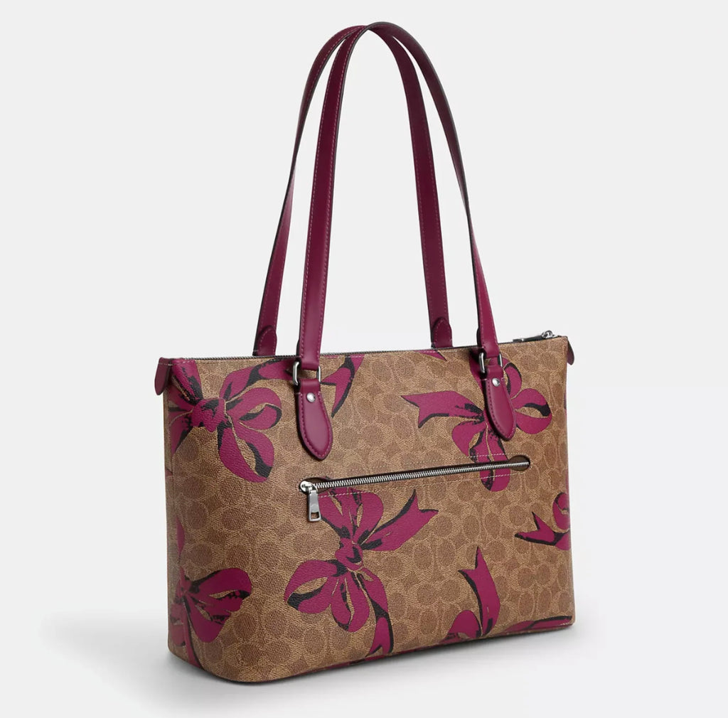 NWT Coach Gallery Tote Bag In Signature Canvas With Bow Print CZ174 🎁