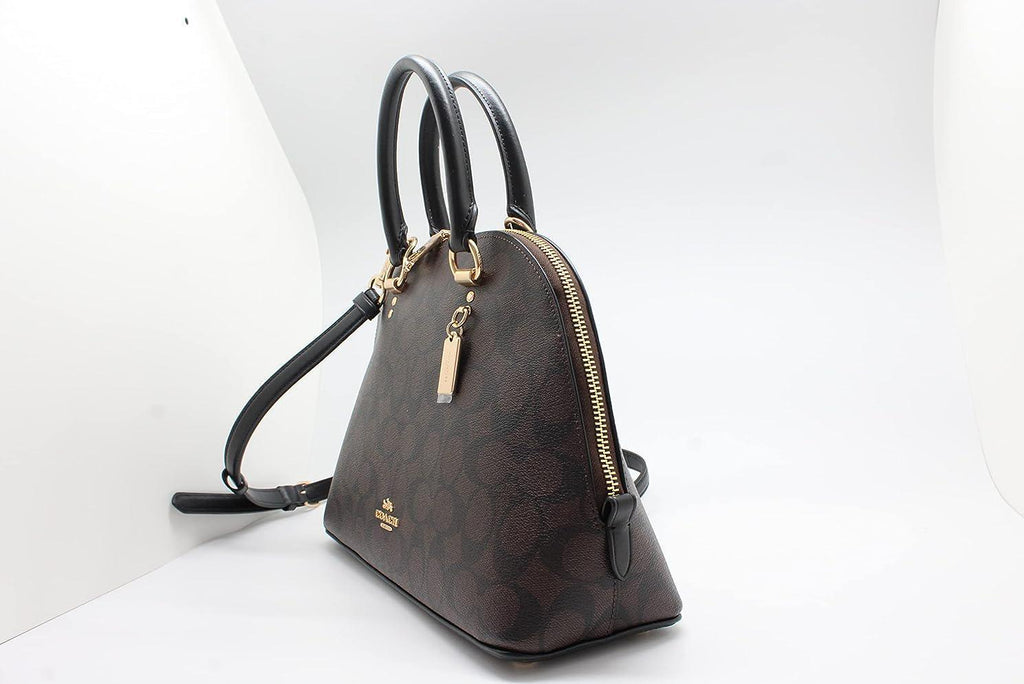 NEW Coach Katy Satchel In Signature Canvas (IM/Brown Black)