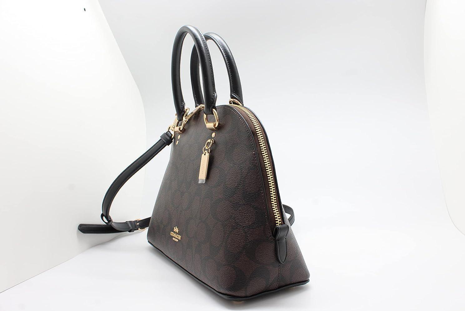 NEW Coach Katy Satchel In Signature Canvas (IM/Brown Black)
