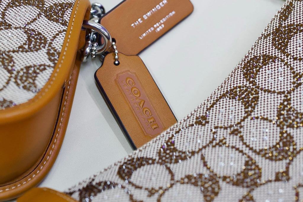 Coach Swinger 20 Crystal Signature Jacquard Shoulder Handbag - Burnished Amber